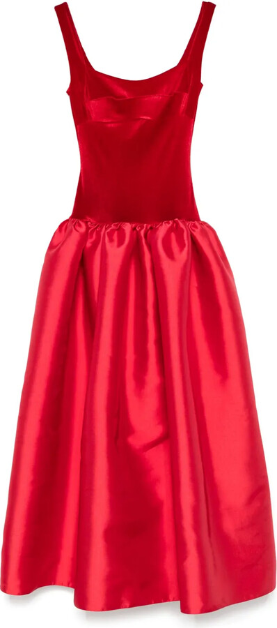 Atu Body Couture Velvet-Panel Gown