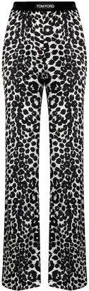 Tom Ford Leopard Print Straight-Leg Trousers