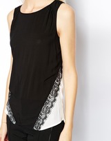 Thumbnail for your product : Warehouse Dipped Back Lace Detail Top