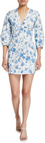 Thumbnail for your product : Derek Lam 10 Crosby Ottilie Floral Print 3/4-Sleeve Dress