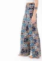 Thumbnail for your product : Forever 21 Foldover Paisley Palazzo Pants