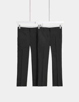 M&S Collection 2pk Boys Slim Leg Longer Length School Trousers (2-18 Yrs) -  ShopStyle