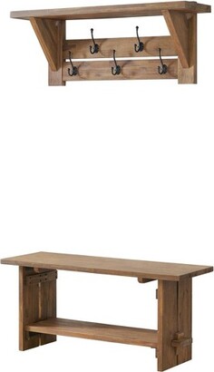 Alaterre Furniture Alpine Natural Brown Live Edge 36 Coat Hooks with Shelf  Metal And Wood - ShopStyle Entryway