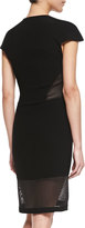 Thumbnail for your product : L'Agence Mesh Cutout Zip-Front Dress, Black