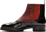 Thumbnail for your product : Christopher Kane Black Leather Slip-On Brogue Boots