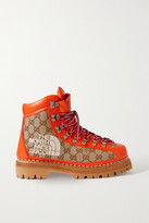 Thumbnail for your product : Gucci + The North Face Logo-embroidered Canvas-jacquard And Leather Ankle Boots