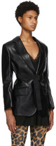 Thumbnail for your product : Junya Watanabe Black Faux-Leather Belted Blazer