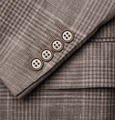 Thumbnail for your product : Canali Brown Checked Wool and Silk-Blend Blazer