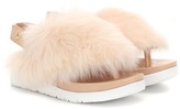 Thumbnail for your product : Ugg Kids Holly fur slingback sandals