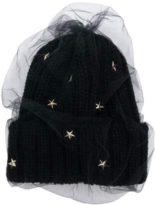 CA4LA star embellished knitted hat