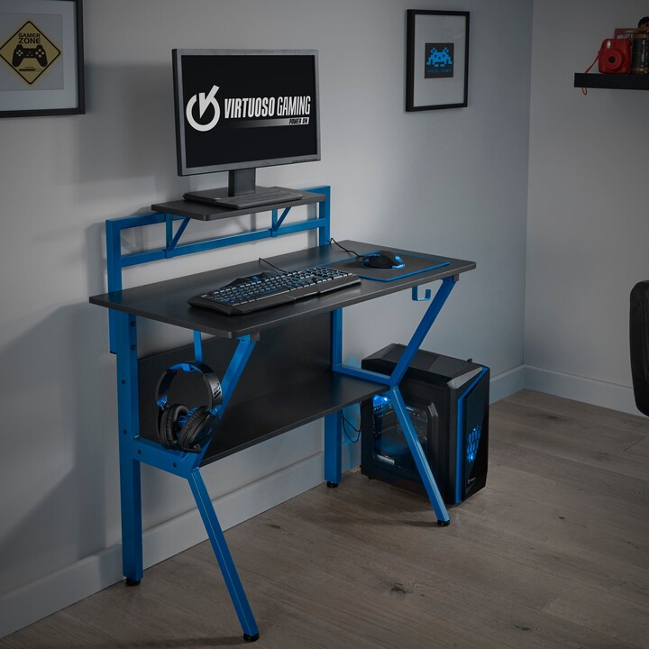 Virtuoso Rogue Blue Gaming Desk Blue/Black ShopStyle