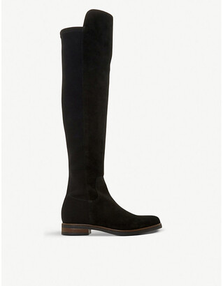 Dune Tropic suede over-the-knee stretch boots
