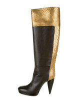 Thumbnail for your product : Lanvin Leather Animal Print Boots Black