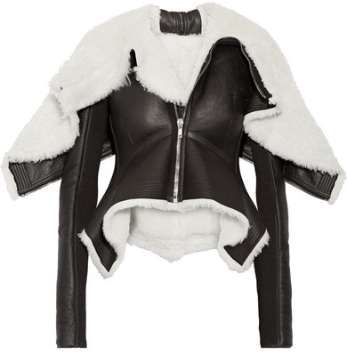 Rick Owens Metro Wool-trimmed Shearling And Leather Biker Jacket ...