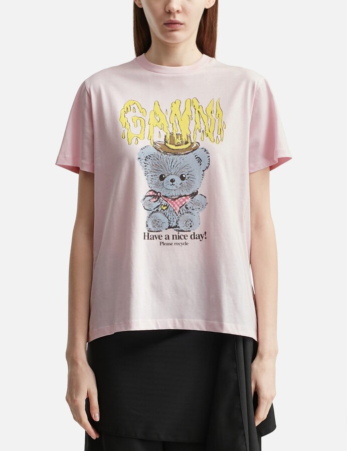 Ganni Teddy Cotton Jersey T-Shirt