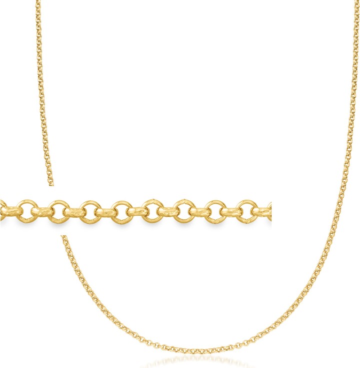 RS Pure Ross-Simons 2.5mm 14kt Yellow Gold Rolo Chain Necklace