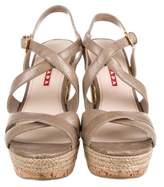 Thumbnail for your product : Prada Sport Leather Platform Sandals