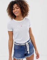 Thumbnail for your product : Hollister t-shirt in stripe with logo