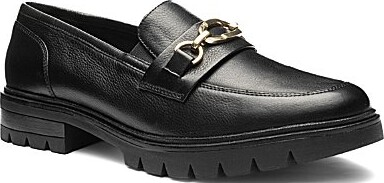 ara Camellia Leather Chain Strap Lugged Loafers