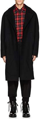 Neil Barrett Men's Brushed Wool-Blend Melton Cocoon Topcoat - Black