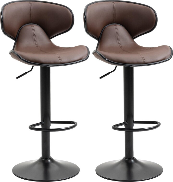 Bar Stools Set of Height Adjustable Swivel Barstool Footrest