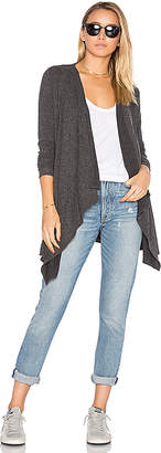 Chaser Drape Front Open Cardigan in Charcoal. - size M (also in )