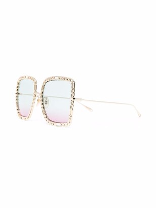 Gucci Eyewear Chain-Trimmed Square-Frame Sunglasses