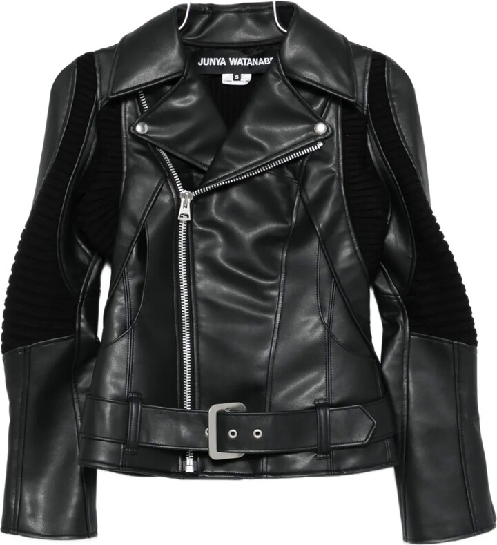 Junya Watanabe Ribbed-Panel Faux-Leather Jacket