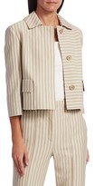Thumbnail for your product : Akris Punto Back Pleat Striped Short Jacket