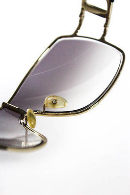 Christian Dior Gold Tone Plastic Frame Gradient Lens Shield Sunglasses IN BOX