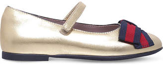 Gucci Cindy metallic leather mary jane shoes 1-4 years