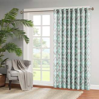 Co E and E Co., LTD. Madison Park Ashlin Diamond-Print Patio Curtain - Aqua - 100 x 84"
