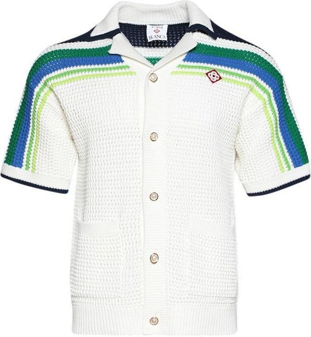 Casablanca Striped Knitted Polo Shirt