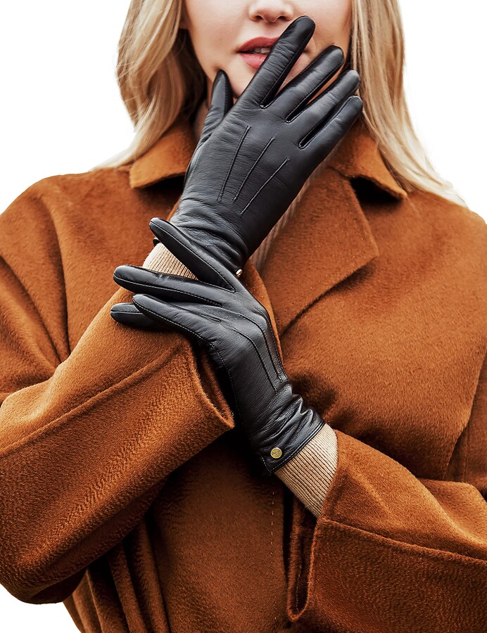 YISEVEN Women's Elegant Lambskin Leather Gloves gift