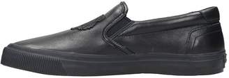 Kenzo Slip On Black Leather Sneakers