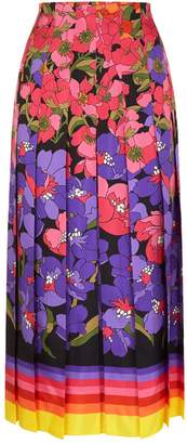Gucci Floral Pleated Midi Skirt