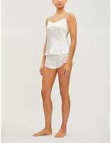Thumbnail for your product : Marjolaine Gemma lace-panel silk-satin shorts