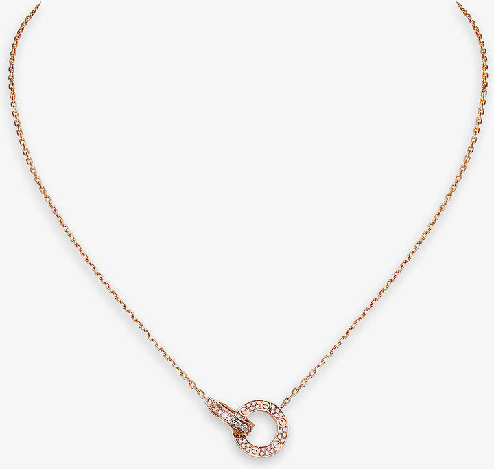 Cartier LOVE 18ct rose-gold and diamond necklace - ShopStyle