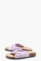 Thumbnail for your product : boohoo Freya Bow Front Footbed Sliders