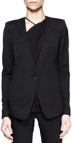 Thumbnail for your product : Helmut Lang Smoking Wool Single-Button Blazer