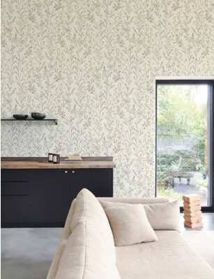 Red Barrel Studio Laverne Neutral Wildflowers Wallpaper