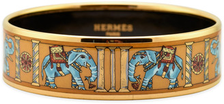 Hermes Wide Mustard Yellow Enamel Bangle (Elephant Torana)