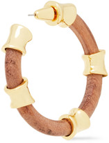 Thumbnail for your product : Noir 14-karat Gold-plated Wood Hoop Earrings