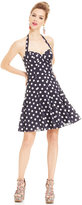 Thumbnail for your product : Betsey Johnson Sleeveless Polka-Dot Halter Dress
