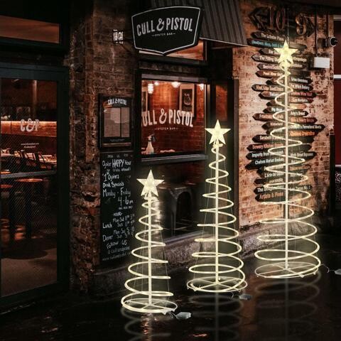 Yescom USA, Inc. Yescom Sparkle 3Pack LED Christmas Spiral Light Kit 3/4/6Ft Battery Indoor Outdoor Yard Party Shop Decoration Warm White