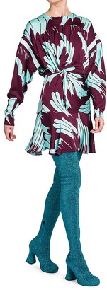 Stella McCartney Maisie Abstract Print Front-Twist Minidress