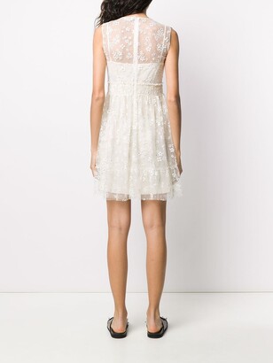 RED Valentino Sheer-Panel Lace Dress