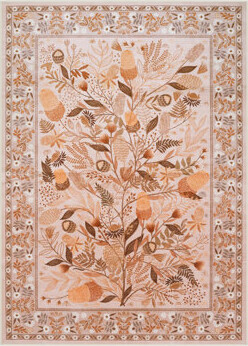 Winston Porter Kaldi Washable Rugs for Living Room Botanical Print Area Rug Non Slip Stain Resistant Dining Room Mat