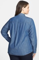 Thumbnail for your product : Eileen Fisher Classic Collar Denim Chambray Shirt (Plus Size)