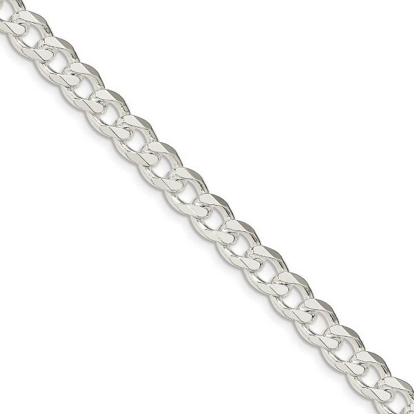 Black Bow Jewelry Co. BlackBowJewelryMen's8mm,SterlingSilverSolidFlatCurbChainBracelet,9Inch